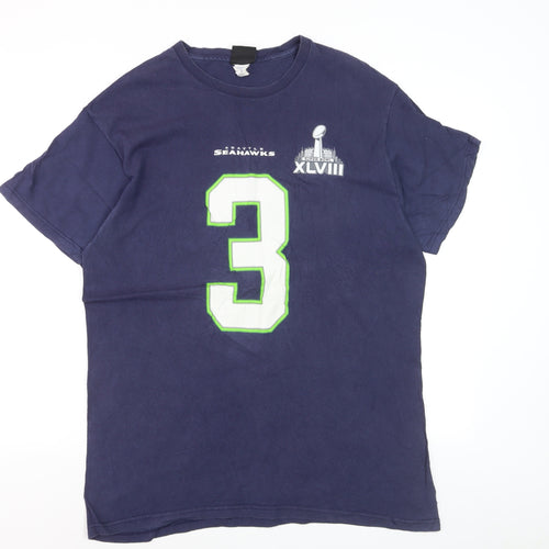 NFL Team Apparel Men’s Blue Seahawks #3 Graphic T-Shirt Size L