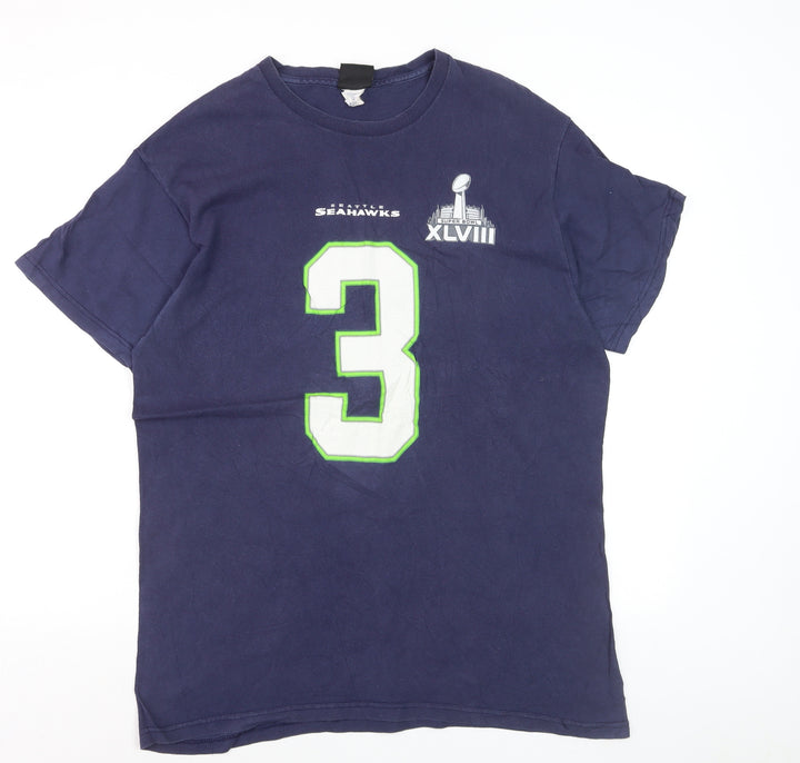 NFL Team Apparel Men’s Blue Seahawks #3 Graphic T-Shirt Size L