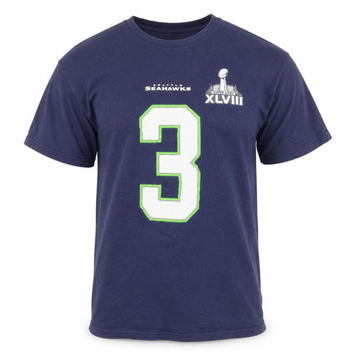 NFL Team Apparel Men’s Blue Seahawks #3 Graphic T-Shirt Size L