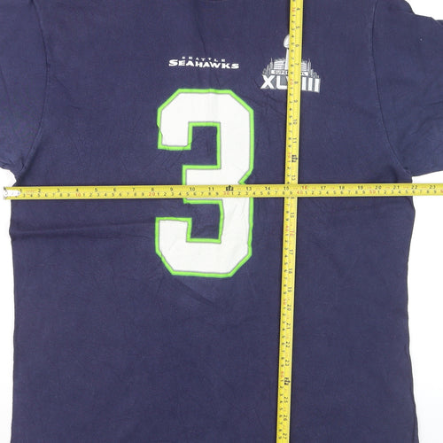NFL Team Apparel Men’s Blue Seahawks #3 Graphic T-Shirt Size L