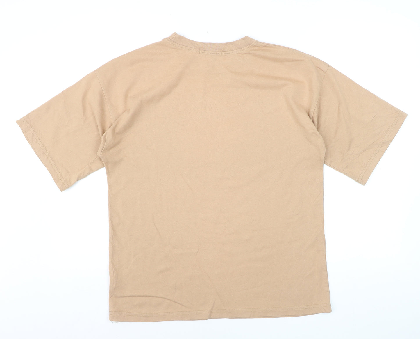Missguided Women's Beige Basic Crew Neck Short Sleeve T-Shirt UK 8