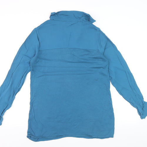 Massimo Dutti Women Blue Silk Tunic Blouse XS