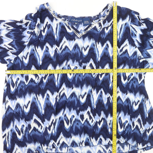 Artscape Women’s Blue 3XL Cotton Tunic Blouse with Sequins