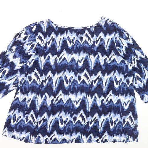 Artscape Women’s Blue 3XL Cotton Tunic Blouse with Sequins