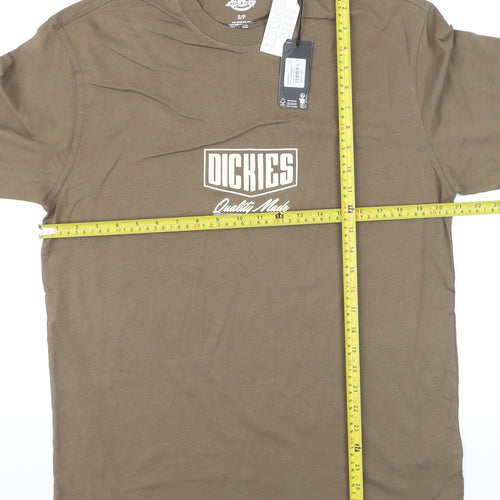 Dickies Men's Brown Graphic Print Cotton Crew Neck T-Shirt Size S