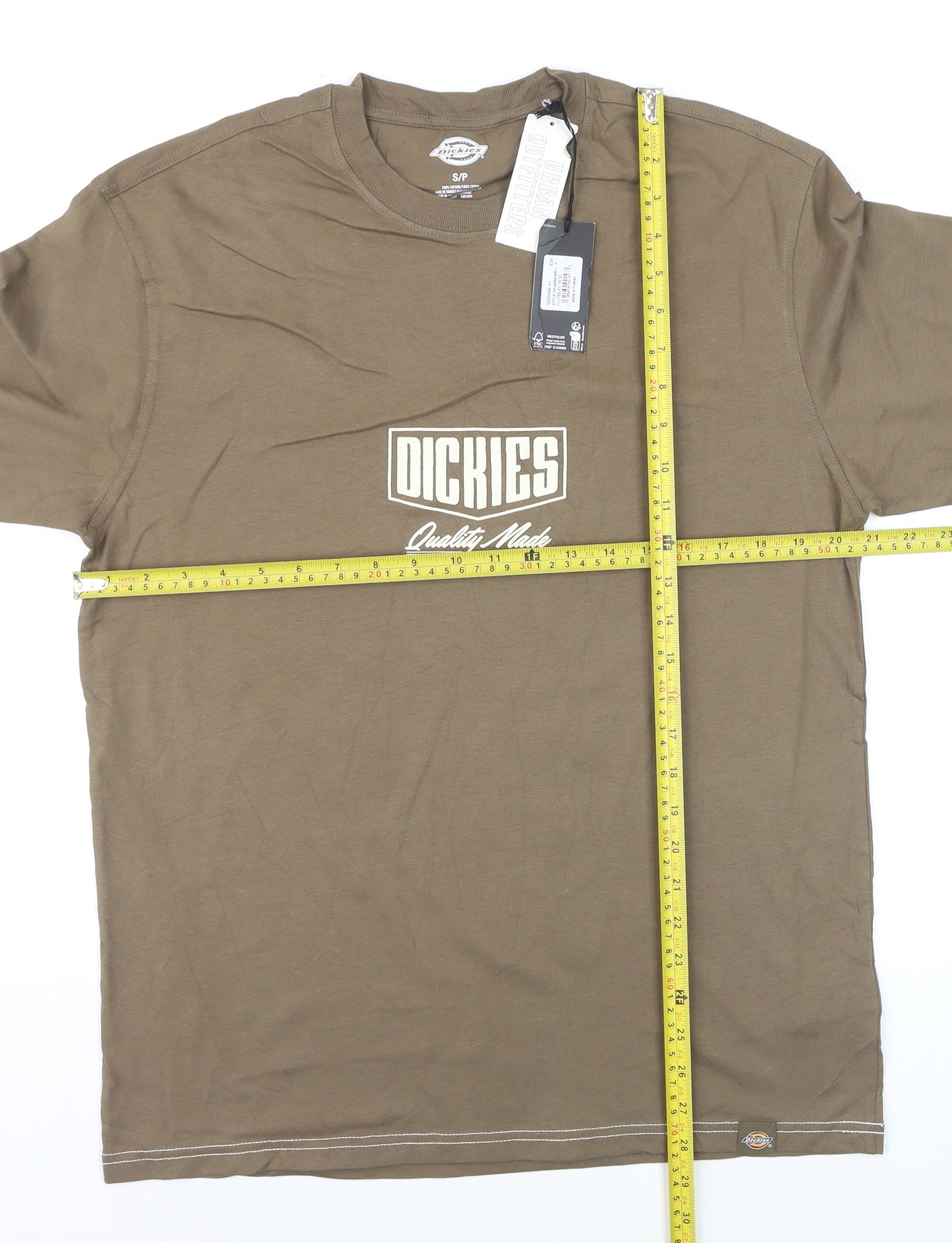 Dickies Men's Brown Graphic Print Cotton Crew Neck T-Shirt Size S