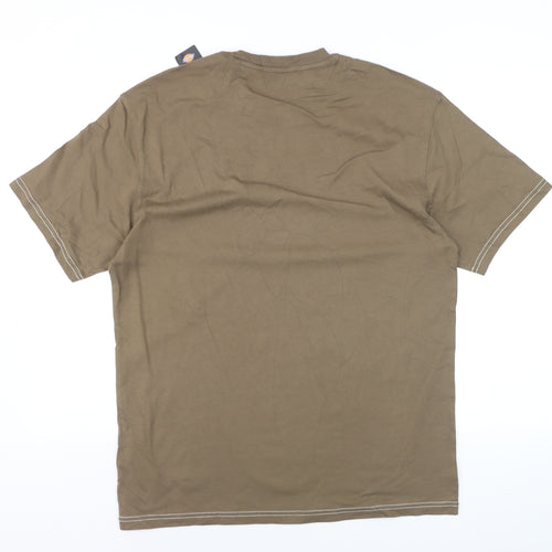Dickies Men's Brown Graphic Print Cotton Crew Neck T-Shirt Size S