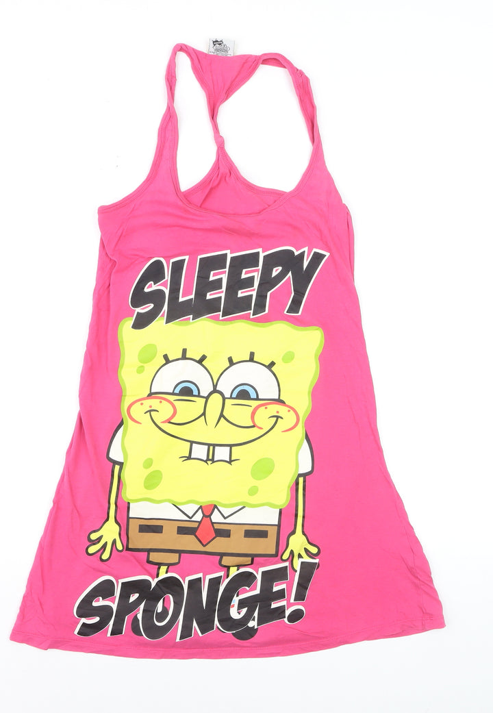 Dunnes Women Pink Racerback SpongeBob Tank Top Size 8-10