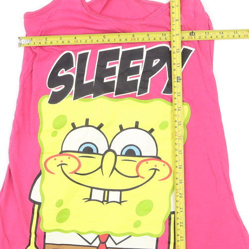 Dunnes Women Pink Racerback SpongeBob Tank Top Size 8-10