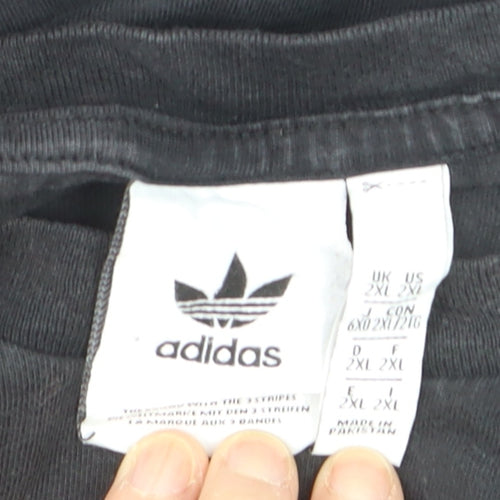 Adidas Men's Black 2XL Trefoil Logo Graphic T-Shirt Regular Fit