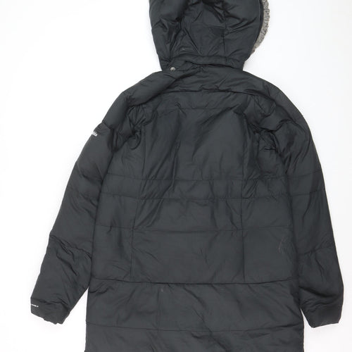 Columbia Men's Black Hooded Down Parka Coat Size S Outdoor Winter