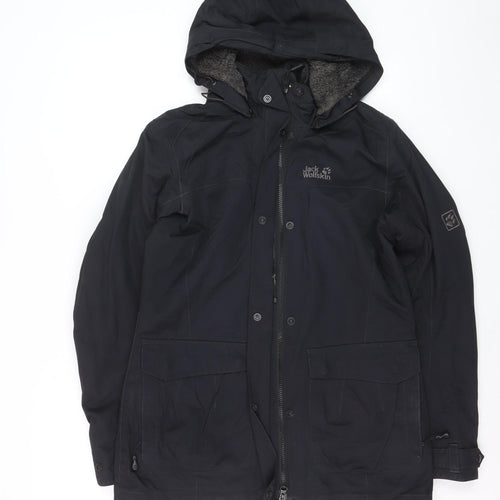 Jack Wolfskin Men's Black Waterproof Parka Jacket S Regular