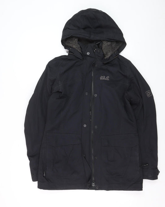 Jack Wolfskin Men's Black Waterproof Parka Jacket S Regular