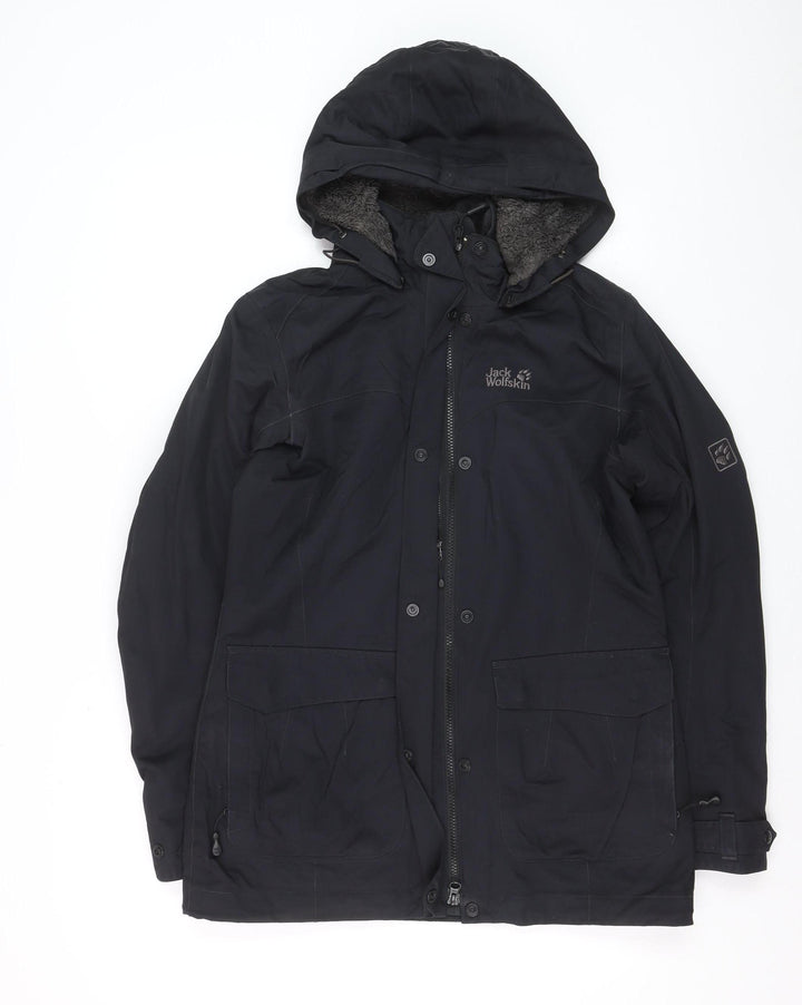 Jack Wolfskin Men's Black Waterproof Parka Jacket S Regular