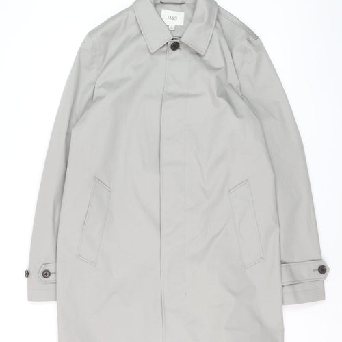 Marks and Spencer Women's Grey Trench Coat M Regular Mid-Length