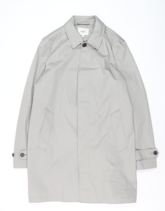 Marks and Spencer Women's Grey Trench Coat M Regular Mid-Length