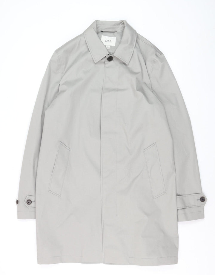 Marks and Spencer Women's Grey Trench Coat M Regular Mid-Length