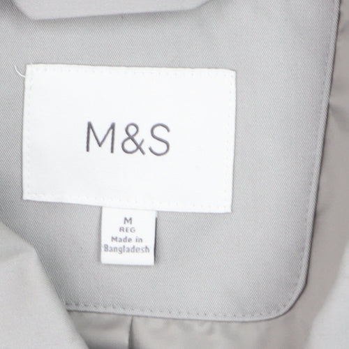Marks and Spencer Women's Grey Trench Coat M Regular Mid-Length