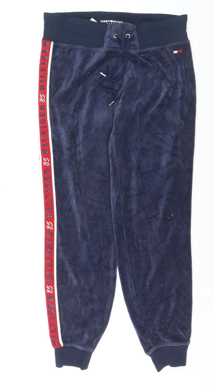 Tommy Hilfiger Womens Blue Velour Jogger Sweatpants Size M