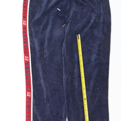 Tommy Hilfiger Womens Blue Velour Jogger Sweatpants Size M