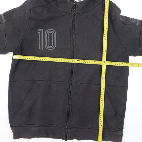 Adidas Men Black 2XL Full Zip Hoodie with Logo and Number 10