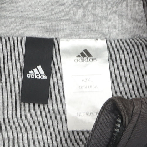 Adidas Men Black 2XL Full Zip Hoodie with Logo and Number 10