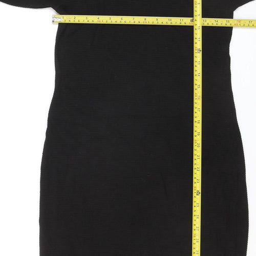 French Connection Women's Black Size 12 Bodycon Knit Dress