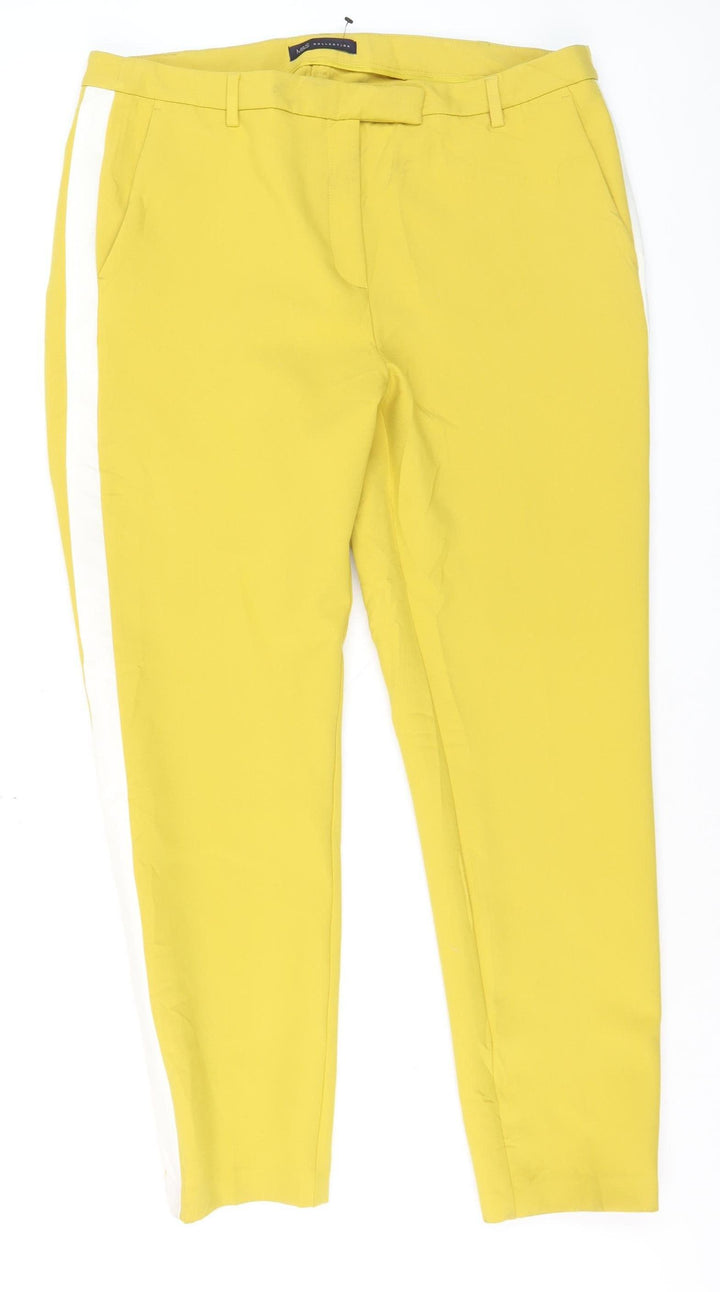 Marks and Spencer Women Yellow Tapered Trousers Size 18