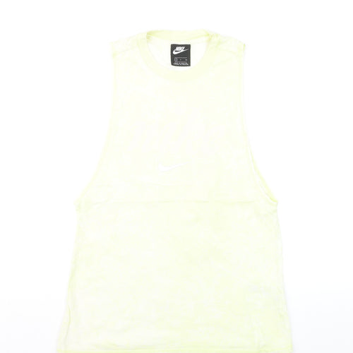 Nike Men Yellow Sleeveless Tank Top Small 100% Cotton Athletic Gymwear