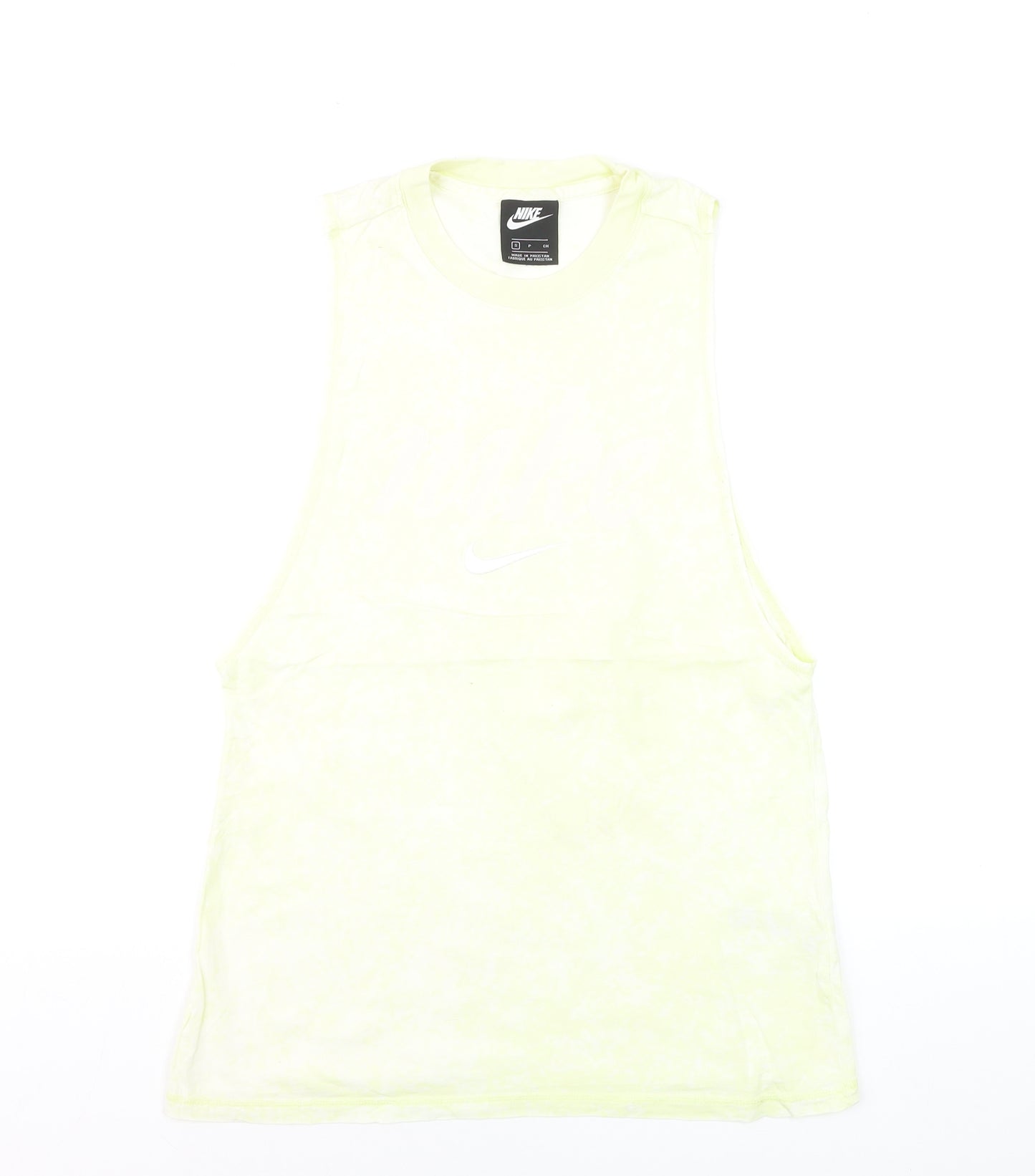 Nike Men Yellow Sleeveless Tank Top Small 100% Cotton Athletic Gymwear