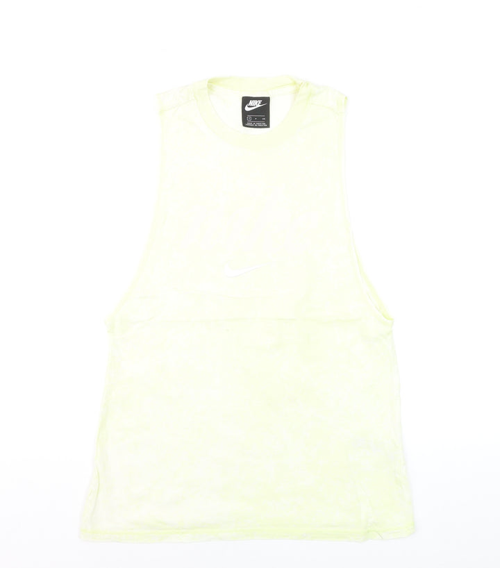 Nike Men Yellow Sleeveless Tank Top Small 100% Cotton Athletic Gymwear