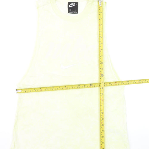 Nike Men Yellow Sleeveless Tank Top Small 100% Cotton Athletic Gymwear