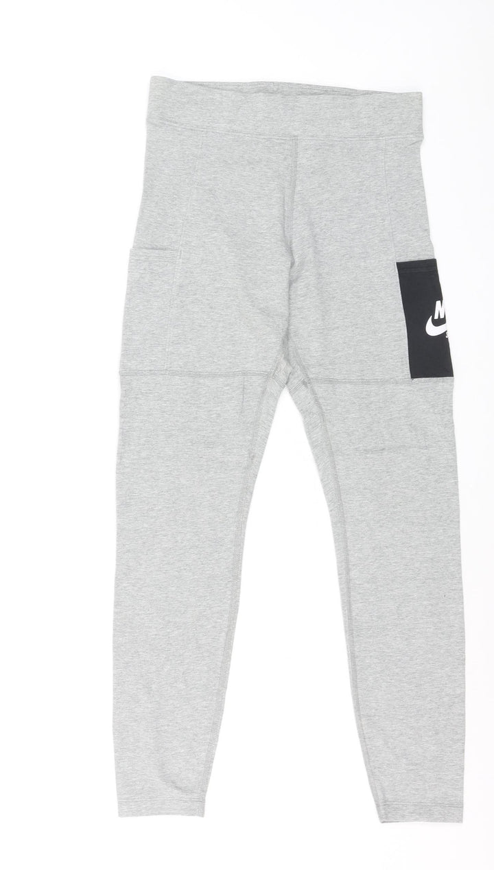Nike Women’s Grey Slim Fit Leggings Medium Elastic Waist Sportswear