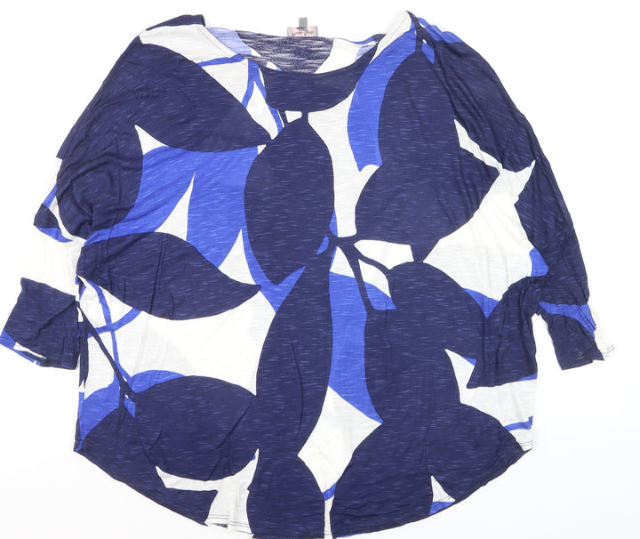 Phase Eight Women Blue Floral Tunic Blouse Size 14