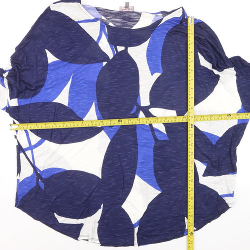 Phase Eight Women Blue Floral Tunic Blouse Size 14
