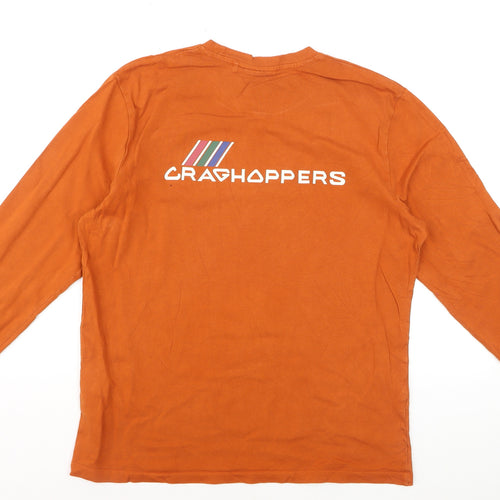 Craghoppers Men's Orange Long Sleeve Cotton Top L