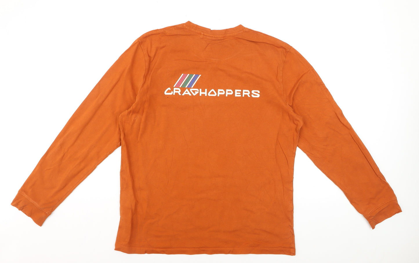 Craghoppers Men's Orange Long Sleeve Cotton Top L