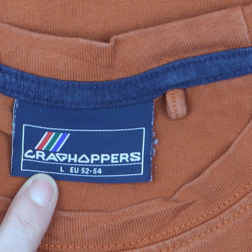 Craghoppers Men's Orange Long Sleeve Cotton Top L