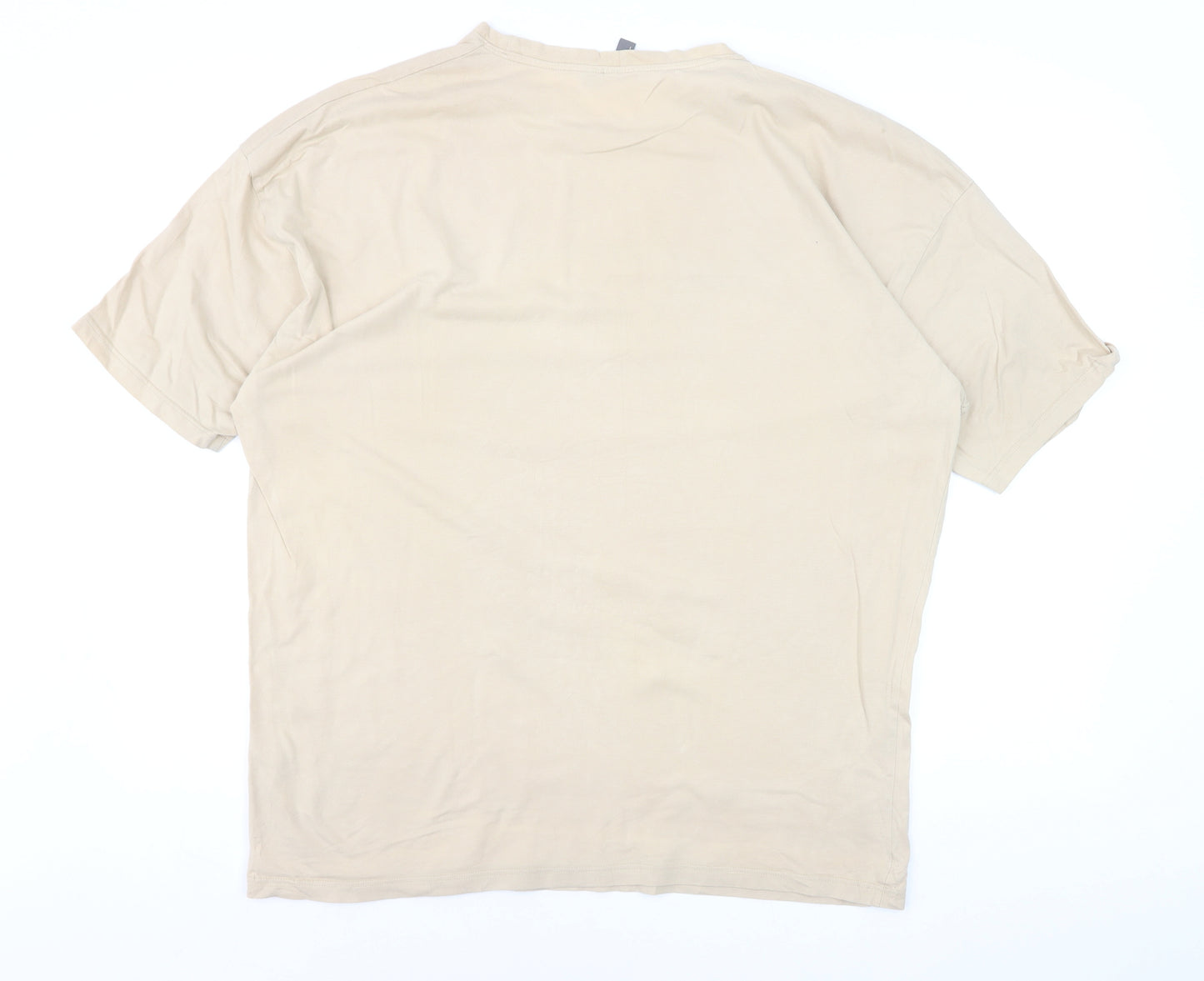 ASOS Men's Beige Graphic Print Cotton T-Shirt Size M
