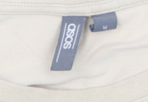 ASOS Men's Beige Graphic Print Cotton T-Shirt Size M