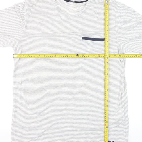 Rohan Men's Grey Striped Crew Neck Short Sleeve T-Shirt Size M