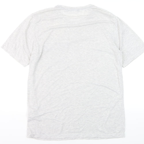 Rohan Men's Grey Striped Crew Neck Short Sleeve T-Shirt Size M