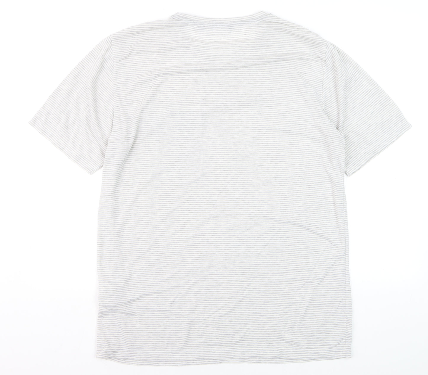 Rohan Men's Grey Striped Crew Neck Short Sleeve T-Shirt Size M