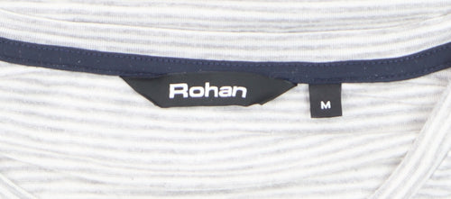 Rohan Men's Grey Striped Crew Neck Short Sleeve T-Shirt Size M
