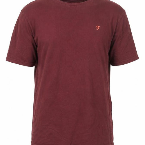 Farah Men's Red Crew Neck Cotton T-Shirt XL Regular Fit