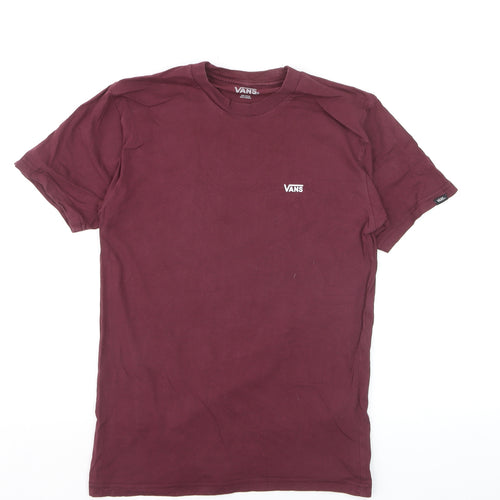 Vans Men's Red Classic Fit Cotton Crew Neck T-Shirt Size S
