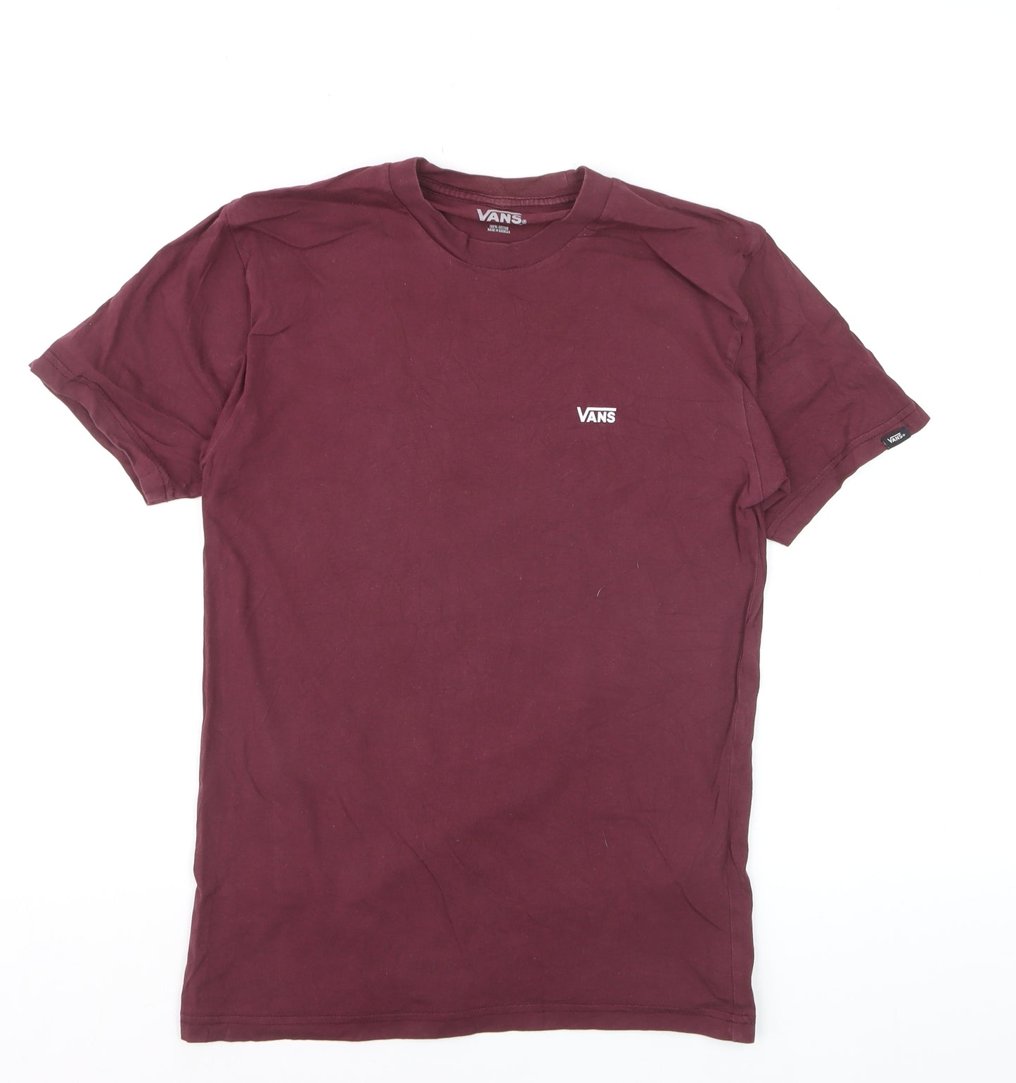 Vans Men's Red Classic Fit Cotton Crew Neck T-Shirt Size S
