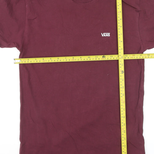 Vans Men's Red Classic Fit Cotton Crew Neck T-Shirt Size S