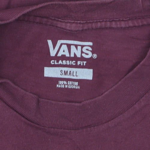 Vans Men's Red Classic Fit Cotton Crew Neck T-Shirt Size S