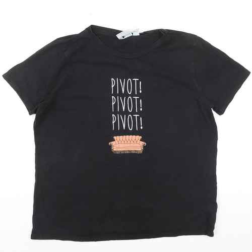 Primark Womens Black Friends Pivot Graphic Cotton T-Shirt Medium